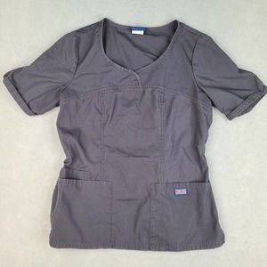 Cherokee Workwear Women's Scrub Top Small S Gray Style‎ #4746
